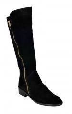 Botas de cuero negro con cierre de Plumers